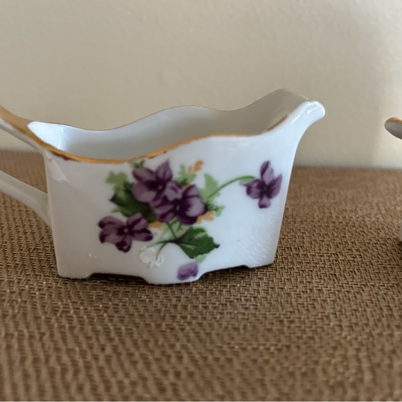 Vintage Norcrest Transferware Miniature Sugar and Creamer Voilet Flowers set, - Picture 16 of 16